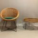 Fauteuil et sa table assortie design 1950