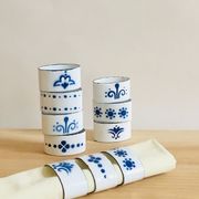 Ensemble de 10 ronds de serviette en métal émaillé
