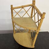 Vintage rattan corner shelf to hang