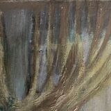 Oil on canvas signed female nude the curtain