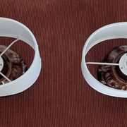 Pair of vintage 70s ceramic bedside lamps – Glazed enamels & e