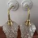 Paire d’appliques vintage en verre ciselé
