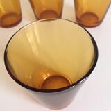 Set of water glasses yellow ochre Vereco France