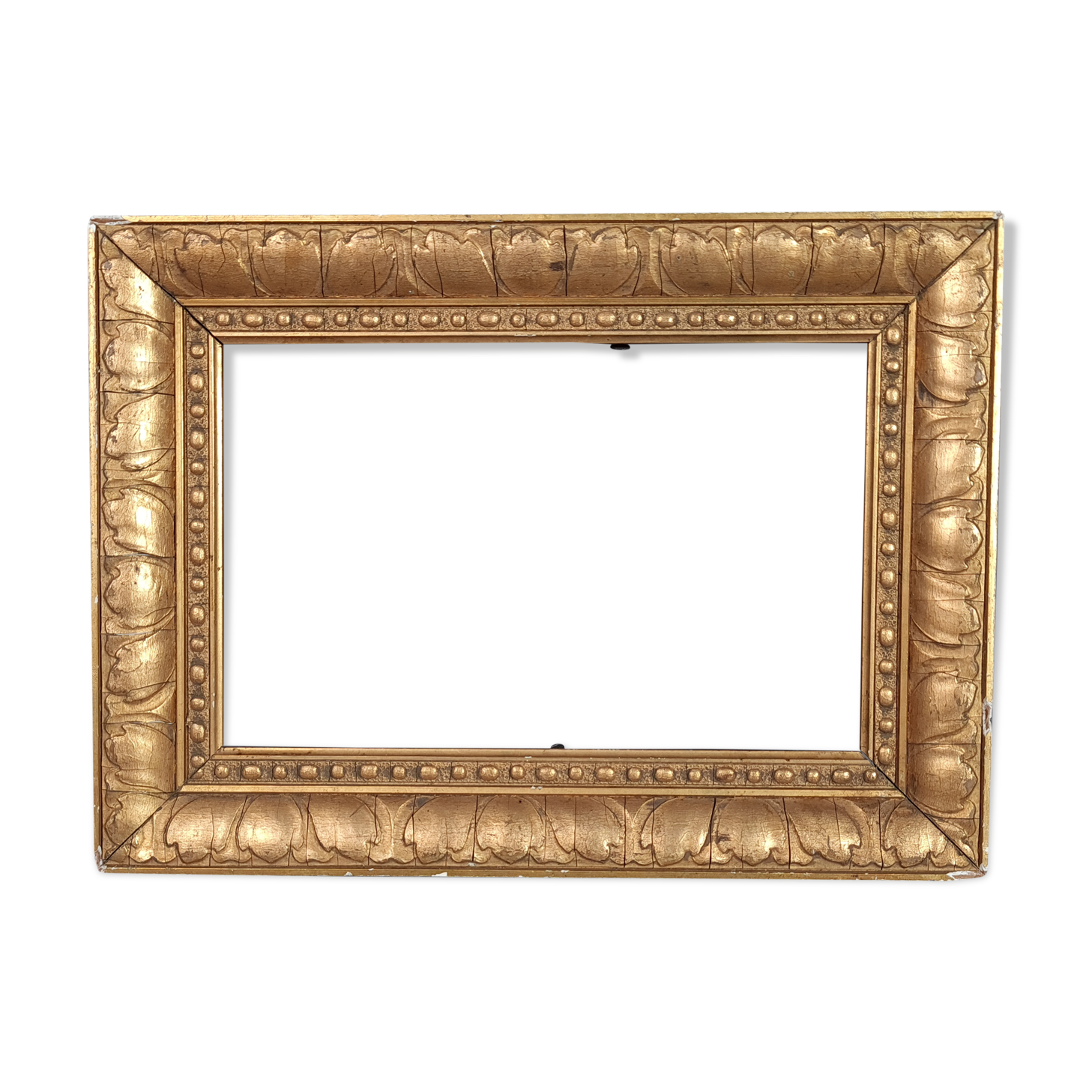Old frame gilded stucco wood 29.5x21.5 cm, foliage 23.2x15.3 cm