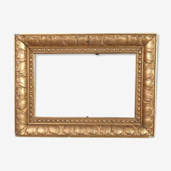 Old frame gilded stucco wood 29.5x21.5 cm, foliage 23.2x15.3 cm