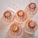 5 vintage thick glass ice cream or champagne coupes