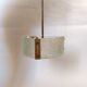 Vestibule pendant lamp in gilded brass and granite glass 1950 with two lights