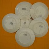 Lot de 6 assiettes plates UC SARREGUEMINES modèle Wallace.