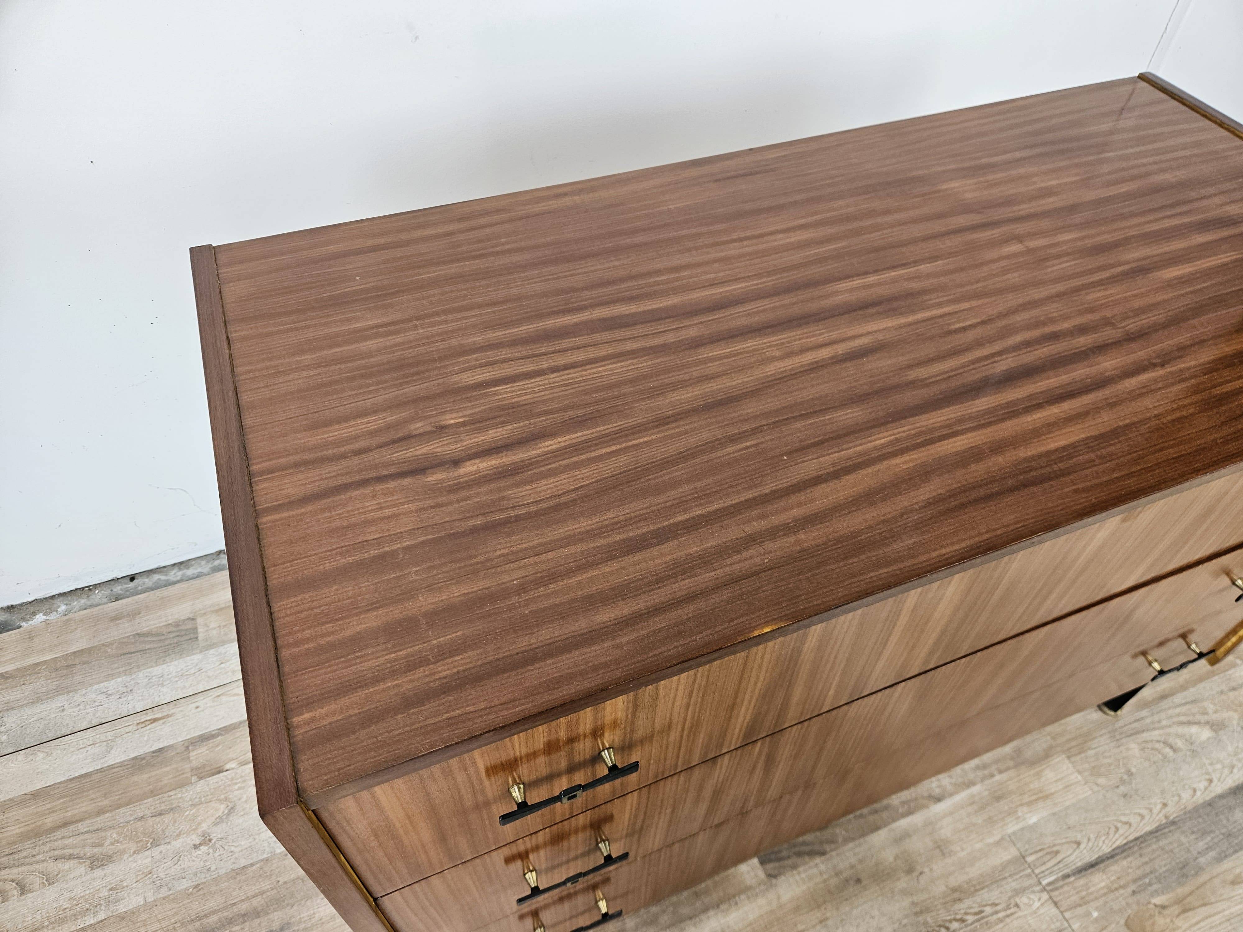 1960s teak three-drawer chest of drawers
