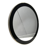 Miroir rond à décor noir années 60
