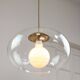 Italian Mid-Century Glass and Brass Pendant Lamp