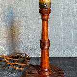 Art-deco lamp foot in solid wood turned 40s