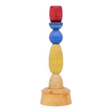 multi colored wooden candlestick