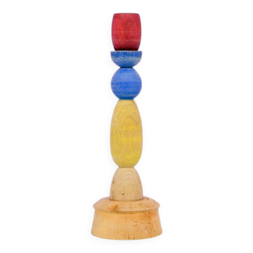 chandelier en bois multicolore