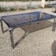 Vintage coffee table smoked glass and chrome 70