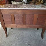 Commode sauteuse en bois de rose plateau en marbre rose