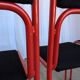 Space Age Stackable Dining Chair / 1970s Red & Black Metal Chair (9 in stoc
