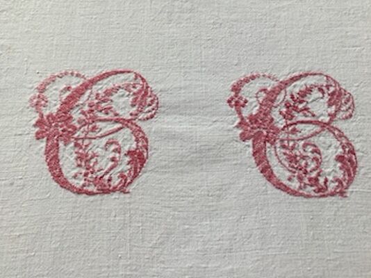 Winemaker's tablecloth, CC monogram