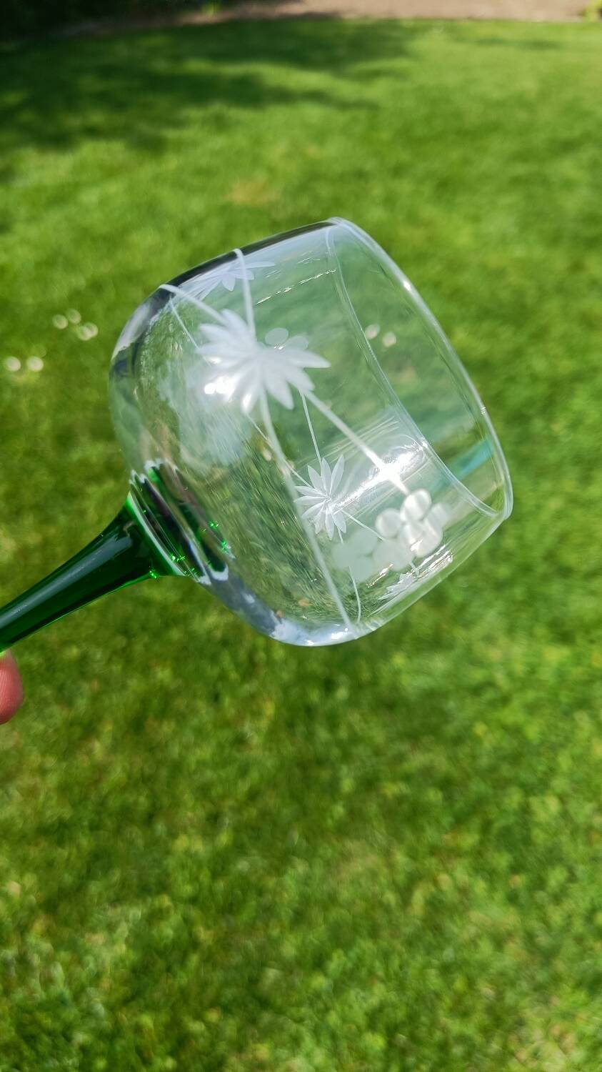 Antique engraved glasses from Alsace