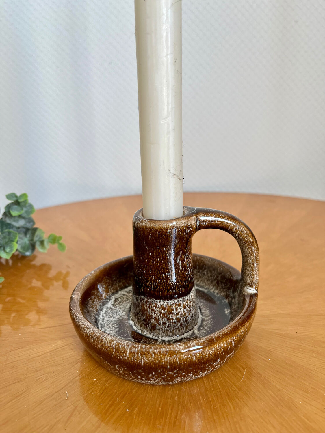 Vintage ceramic stoneware candle holder 1950