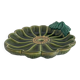 Large decorative dish, green ceramic flower, mid-20th century