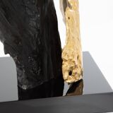 Paire de lampes bronze et résine de Philippe Cheverny 1970s