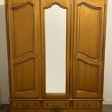 3-door, 3-drawer wardrobe in solid oak