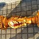 Decorative plaster column - gold lamp base - Creation JP France