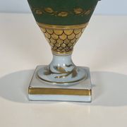 Pair of Empire Style Porcelain Vases, Decorated with Swans and Bundles