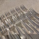12 silver-plated cake forks by Christofle America