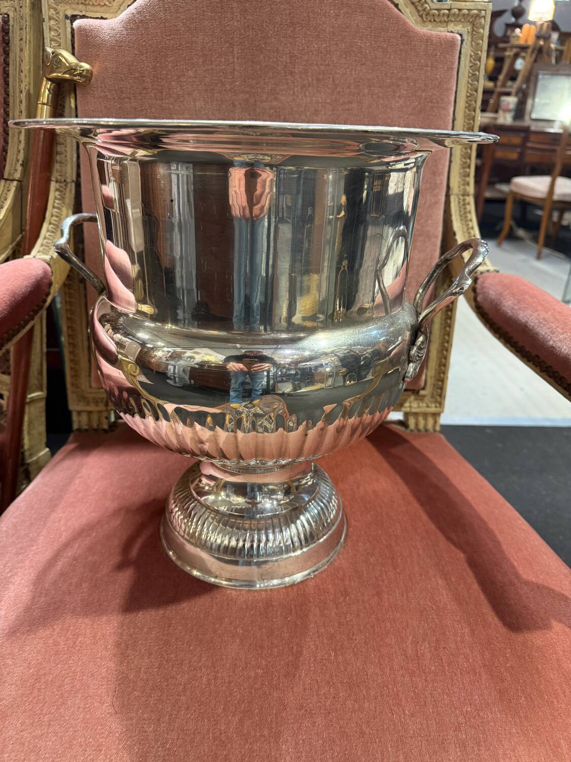 Large silver-plated champagne bucket