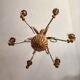 Antique gilded silver chandelier Florentine Rococo Louis XV Italy