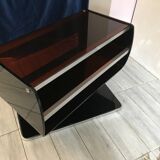 Swivel TV unit in smoked plexiglass