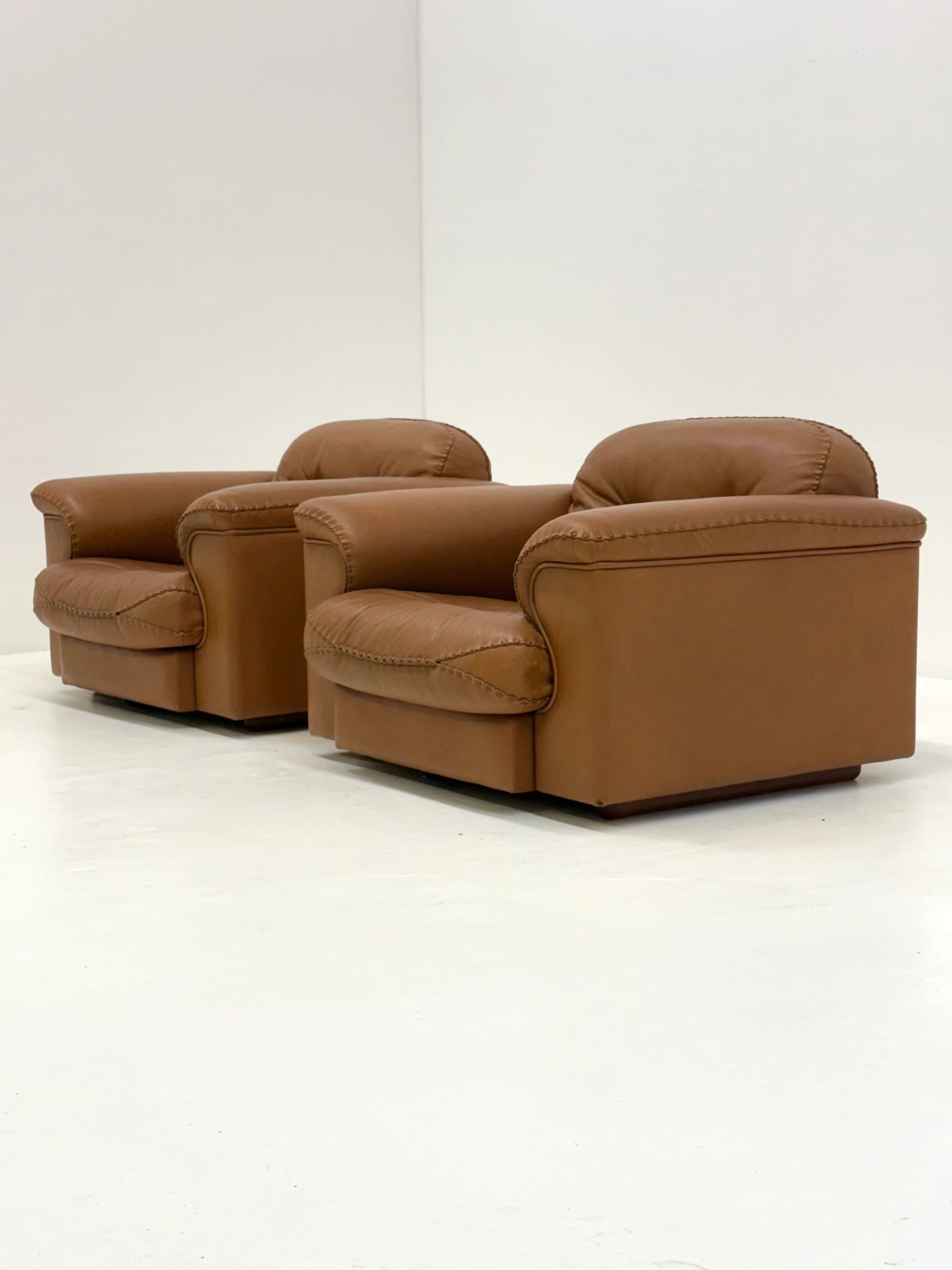 De Sede DS-101 camel brown vintage armchairs