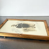 Antique Frame gilded wood measurements 24 cm x 13.5 cm