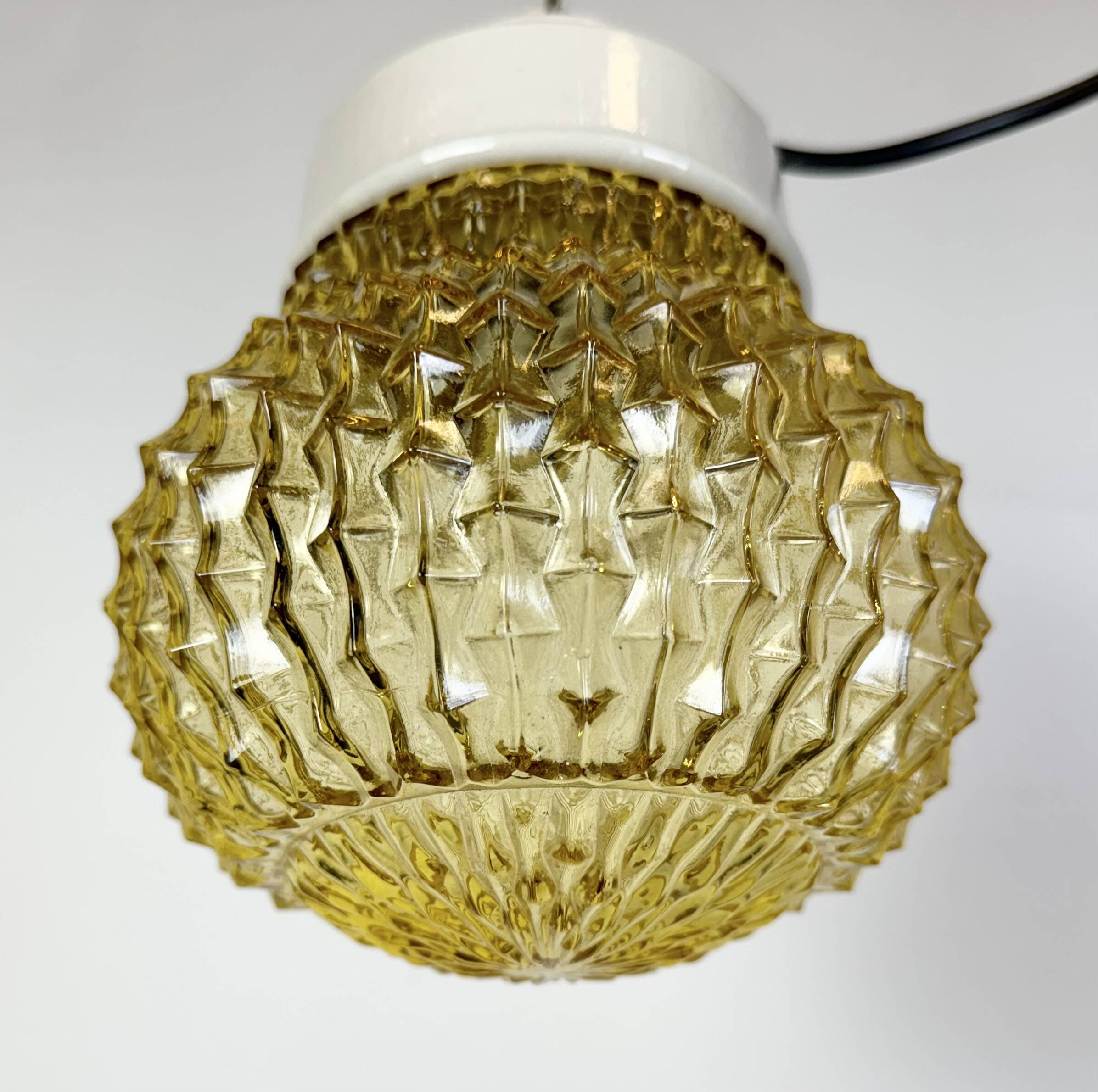 Vintage White Porcelain Pendant Light, 1970s