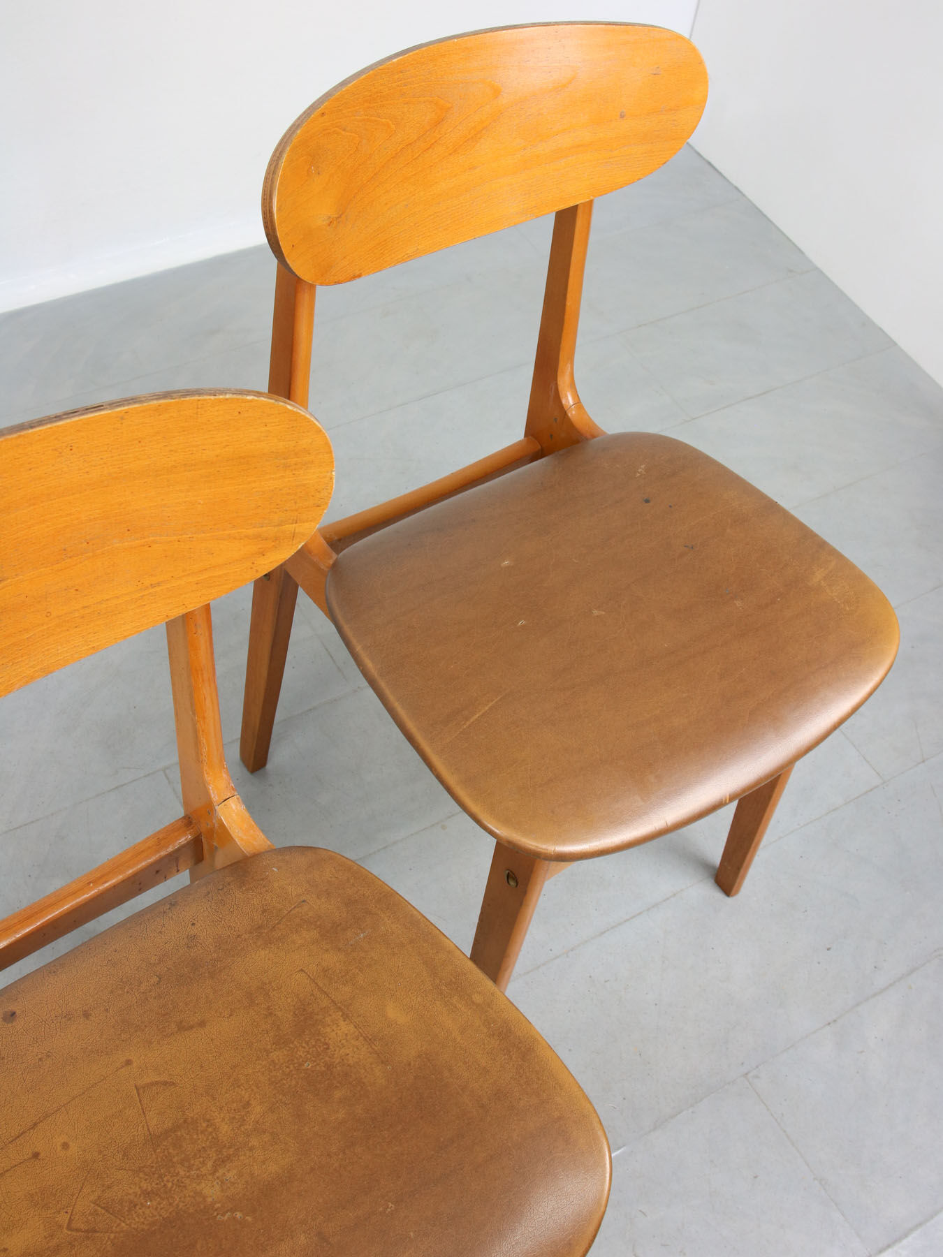 Vintage Italian Leatherette Dining Chairs, set of 3