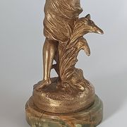 Old Regule Statuette The Source Auguste Moreau Base Green Onyx 19 cm
