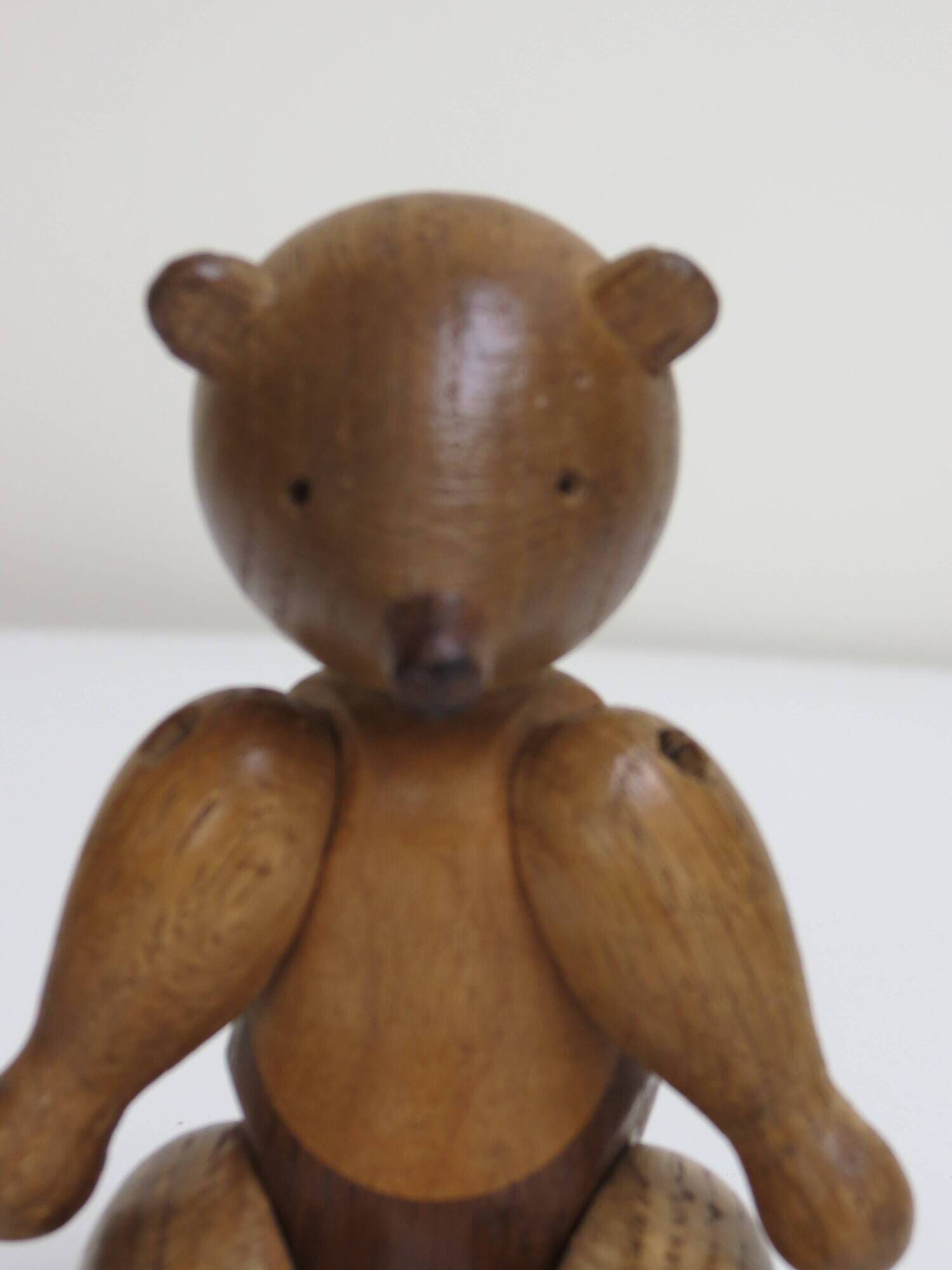 Set of 3 1960s Kay Bojesen Vintage Wooden Toy Monkey Elephant Bear Danish