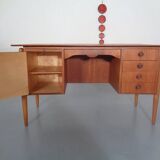 Vintage Danish Curved Teak Desk, 1960s