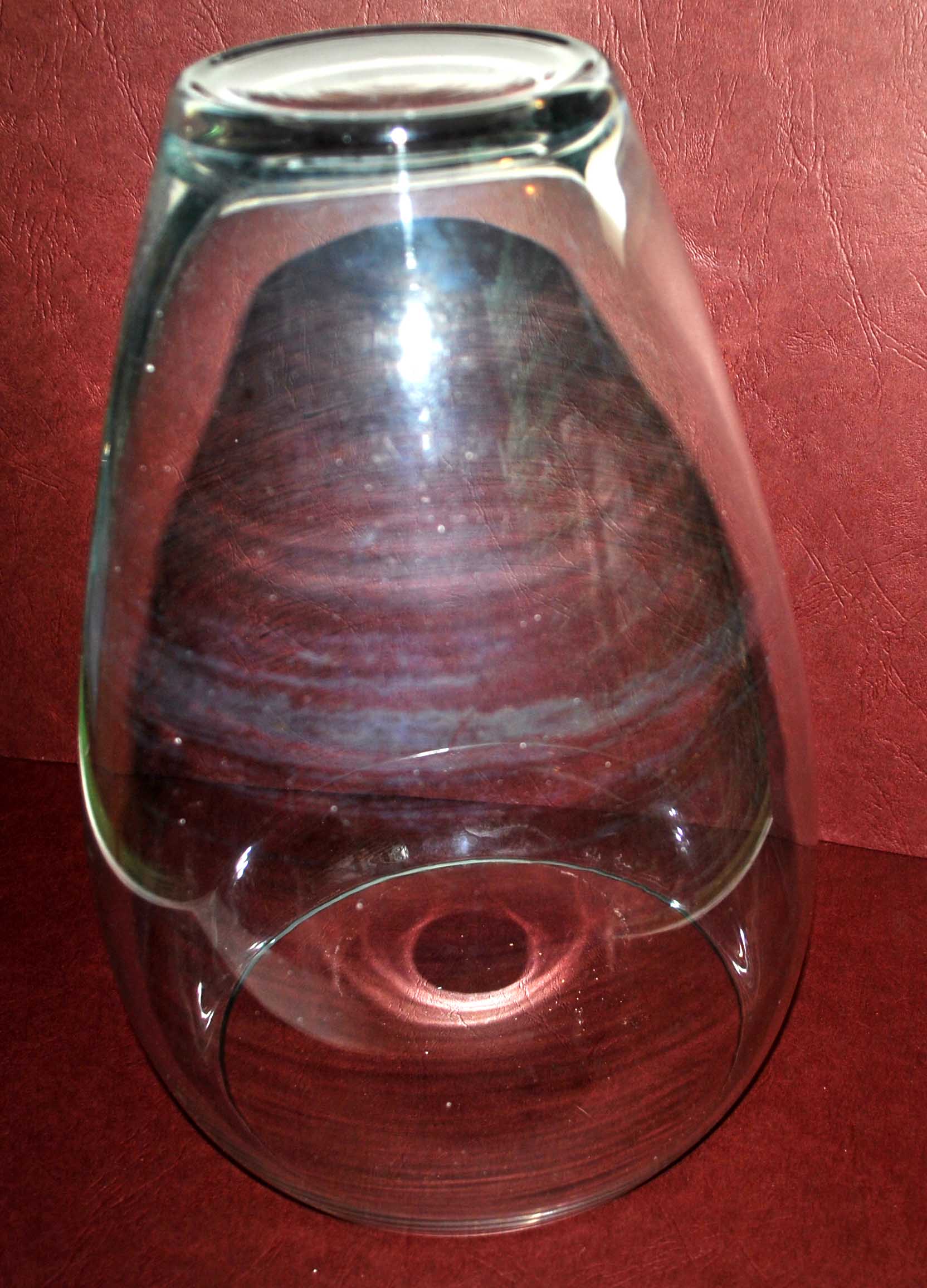 Vintage blown glass shell vase 30cm