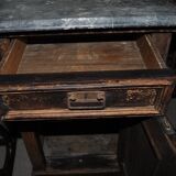 Antique German marble top nightstand, 1890s
