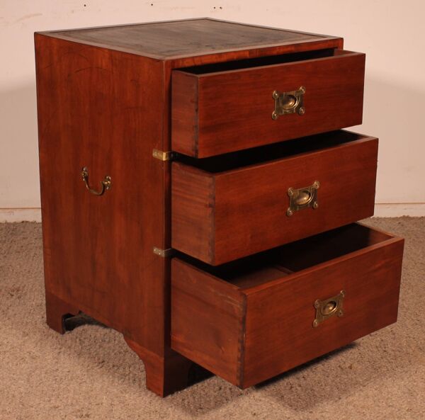 petite commode de marine ou militaire en acajou - 19° siècle
