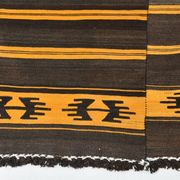 Tapis Kilim vintage rayé orange et marron 6x9, 172x291 cm