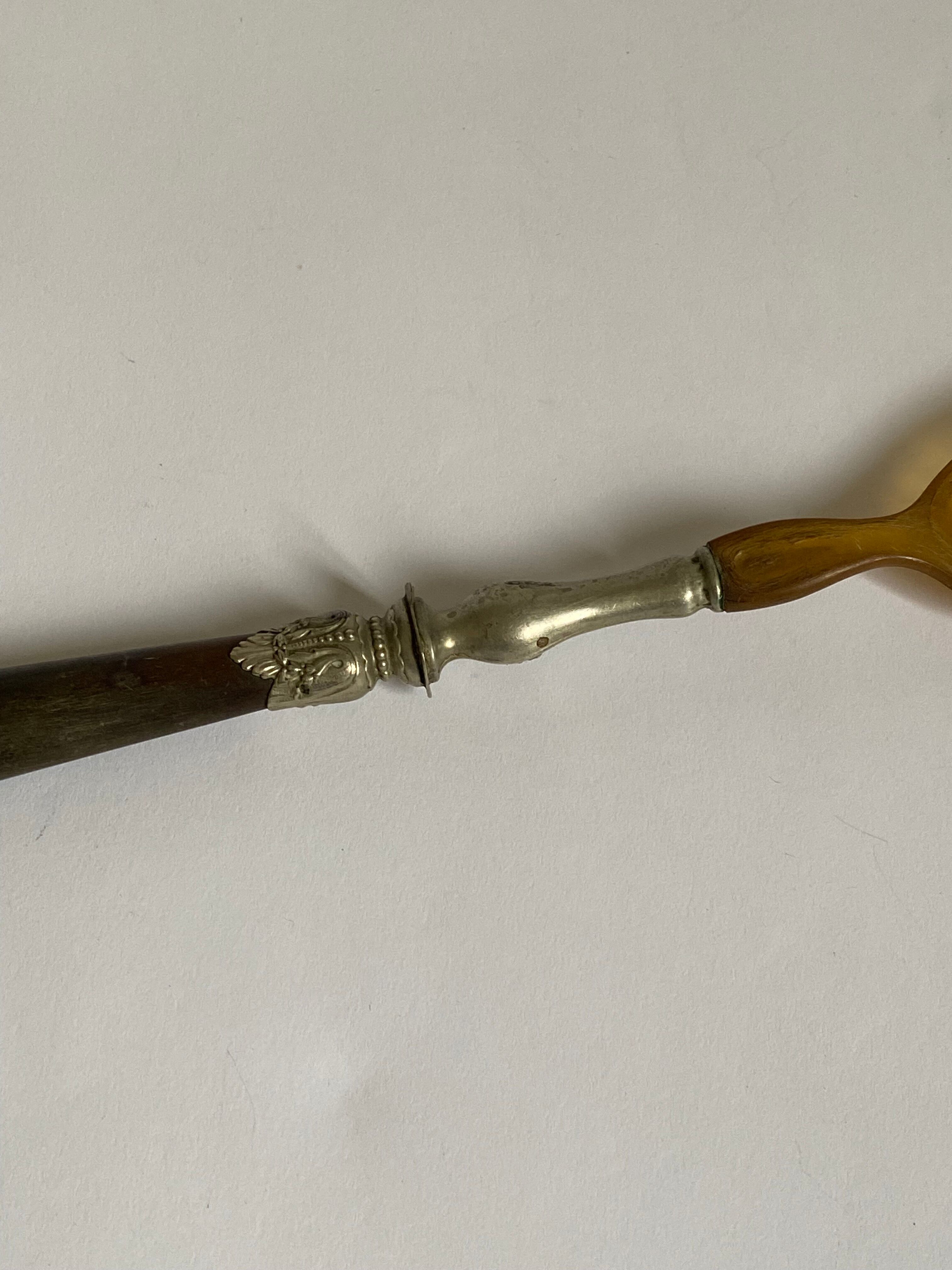 Cuillère en corne et métal argenté