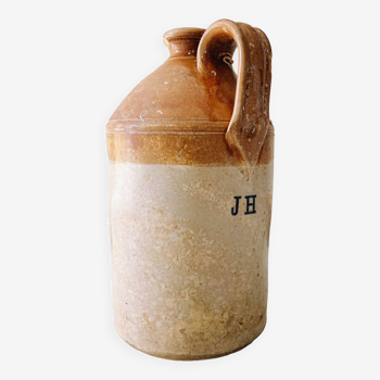 Old british rum jug 19th in stoneware