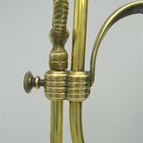 Green and brass opaline lamp