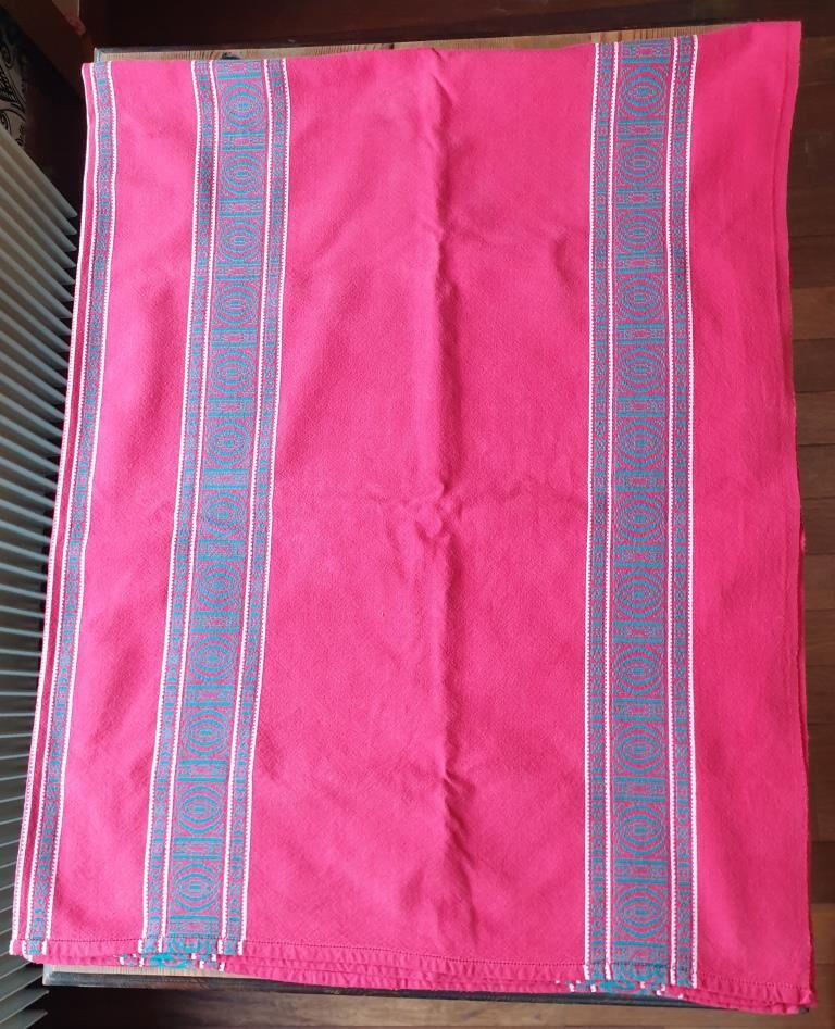 Vintage Basque tablecloth vermilion 170X140 and 5 towels