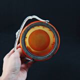 Legras-Montjoye enameled & painted glass biscuit bucket, Art Deco period