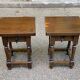 Pair of rustic wooden bedside tables - Spanish style side table